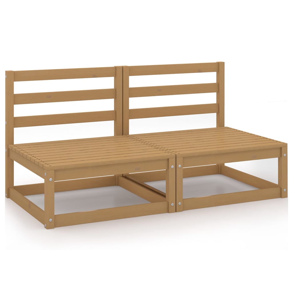 Garden sofa 2-seater honey brown solid pine wood