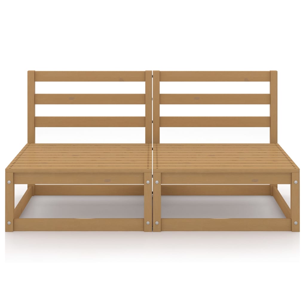 Garden sofa 2-seater honey brown solid pine wood