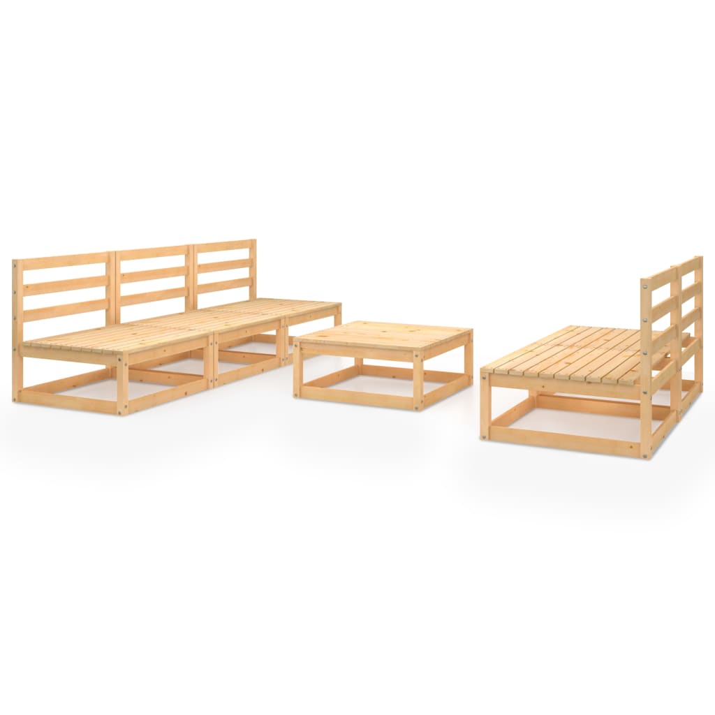 6-tlg. Garten-Lounge-Set Massivholz Kiefer