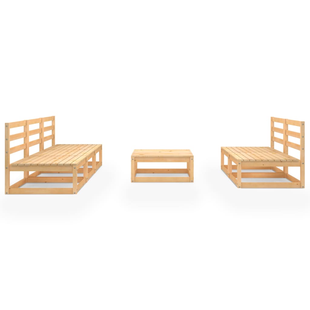 6-tlg. Garten-Lounge-Set Massivholz Kiefer