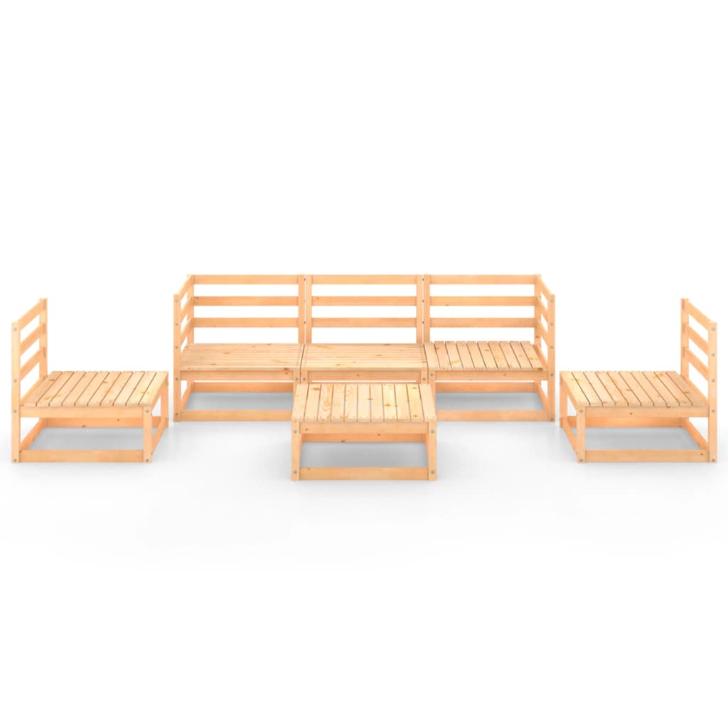 6-tlg. Garten-Lounge-Set Massivholz Kiefer