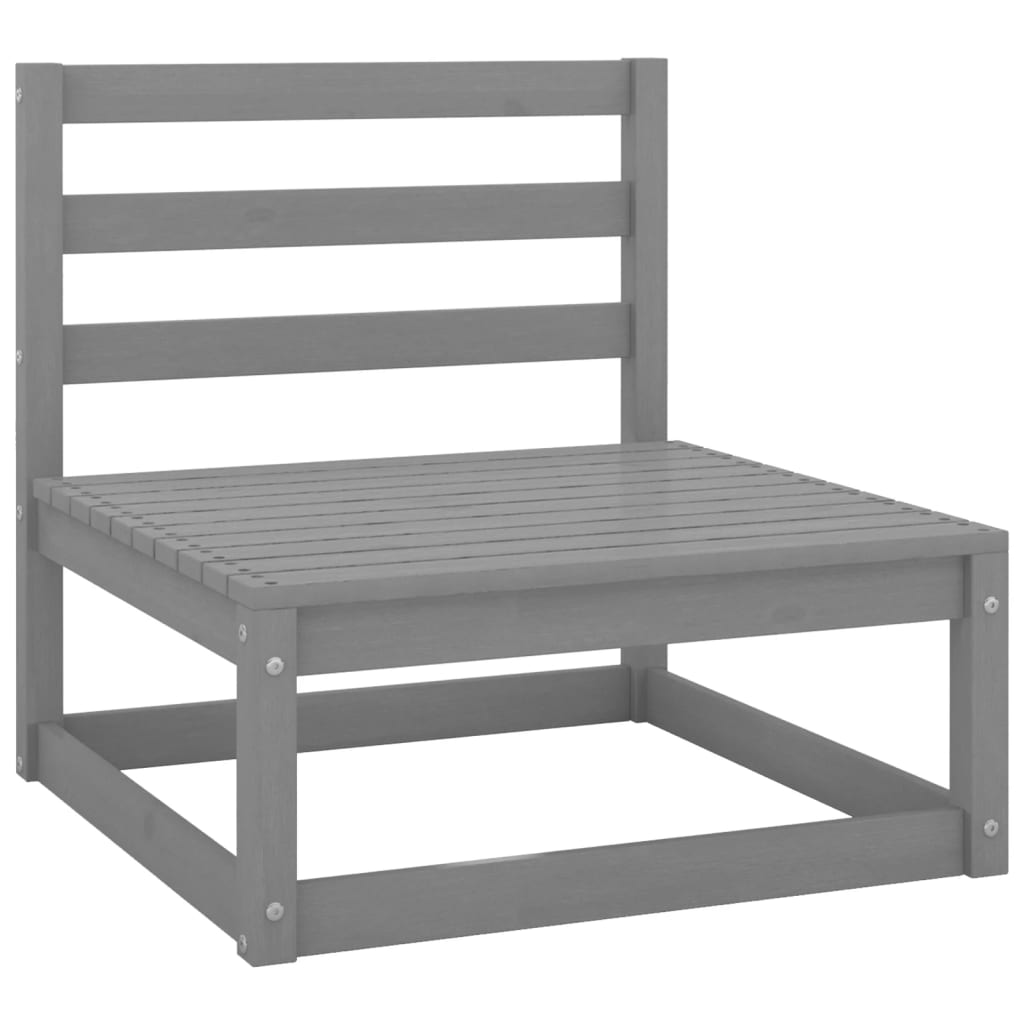6-piece garden lounge set, grey, solid pine wood