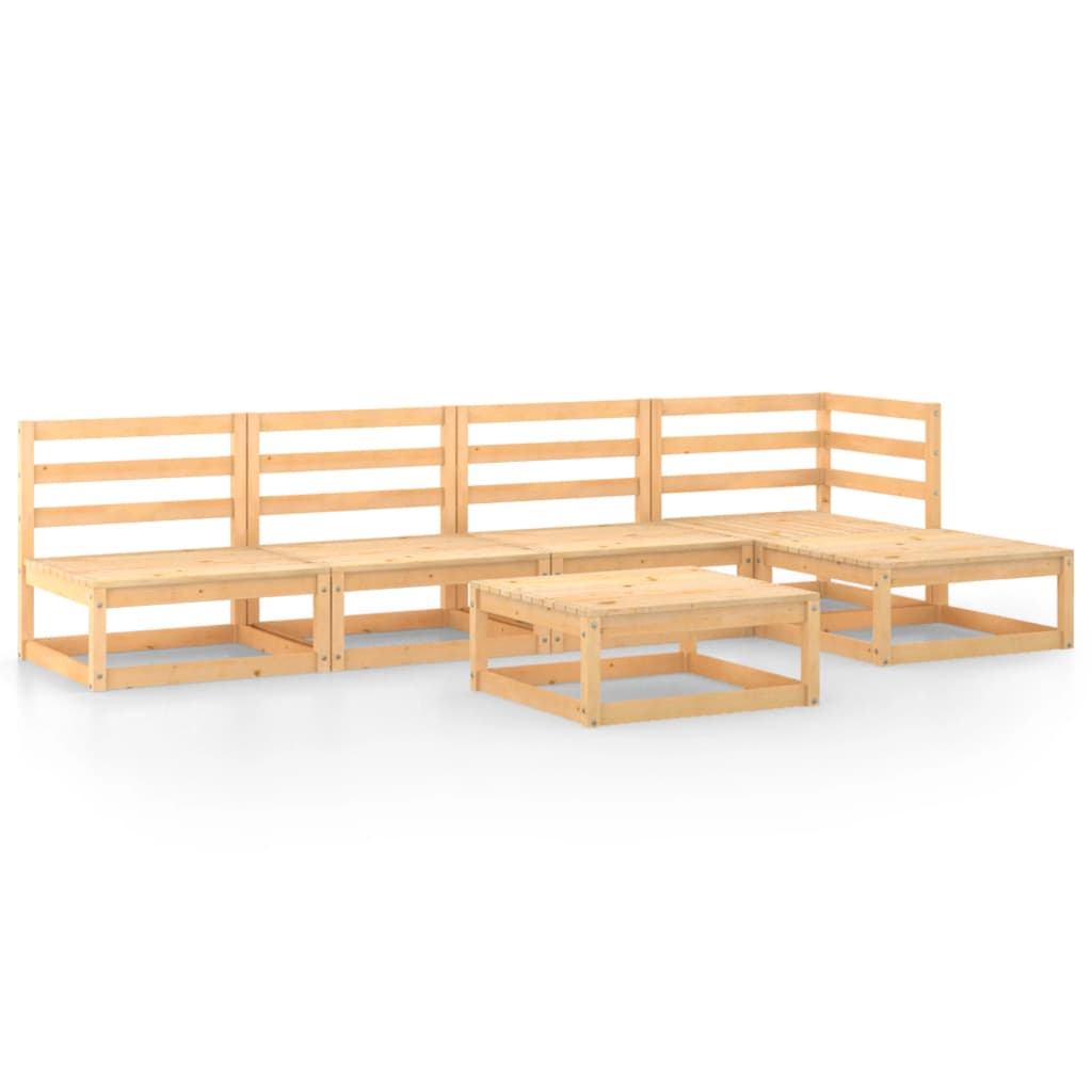 6-tlg. Garten-Lounge-Set Massivholz Kiefer