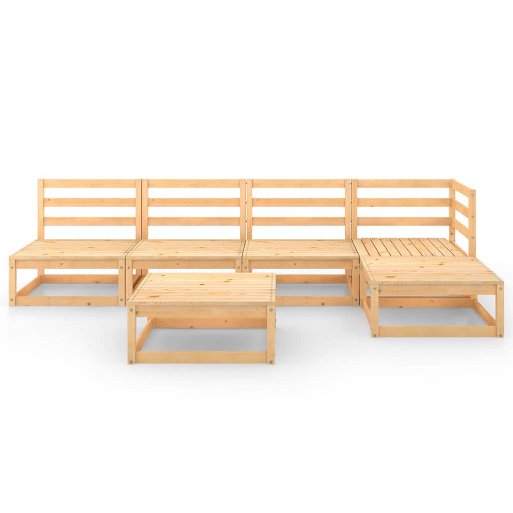 6-tlg. Garten-Lounge-Set Massivholz Kiefer