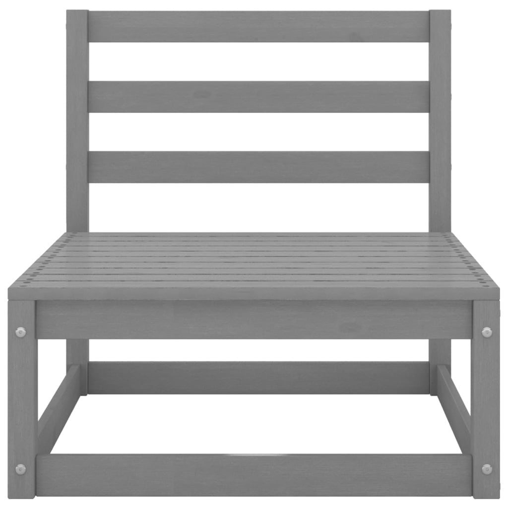 6-piece garden lounge set, grey, solid pine wood