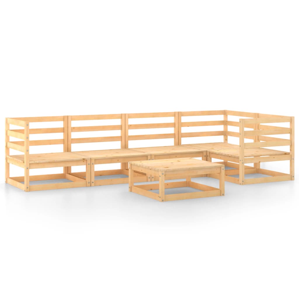 6-tlg. Garten-Lounge-Set Massivholz Kiefer