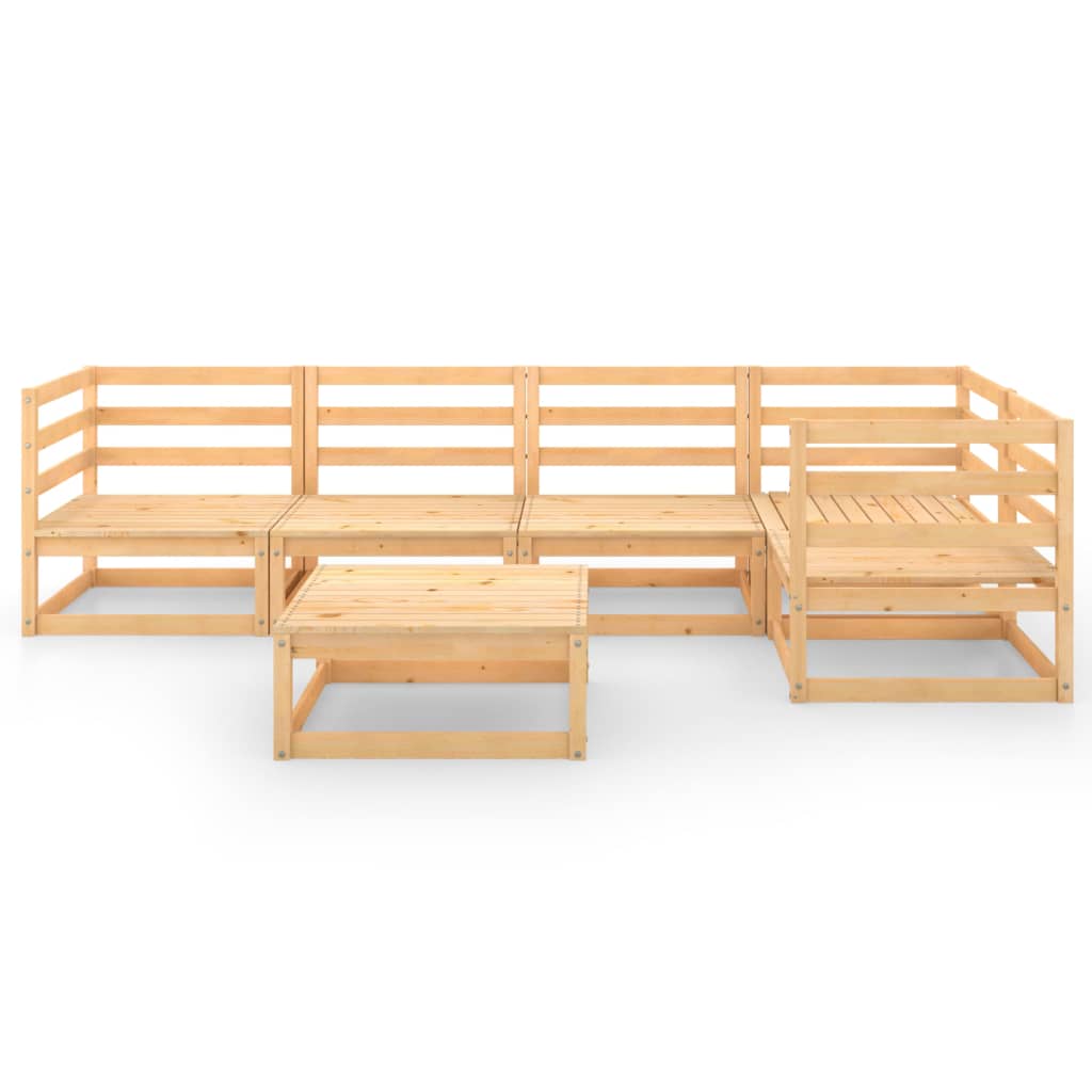6-tlg. Garten-Lounge-Set Massivholz Kiefer