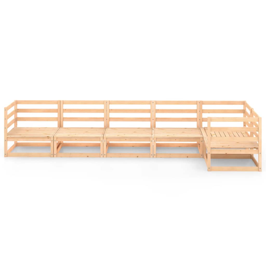 6-tlg. Garten-Lounge-Set Massivholz Kiefer