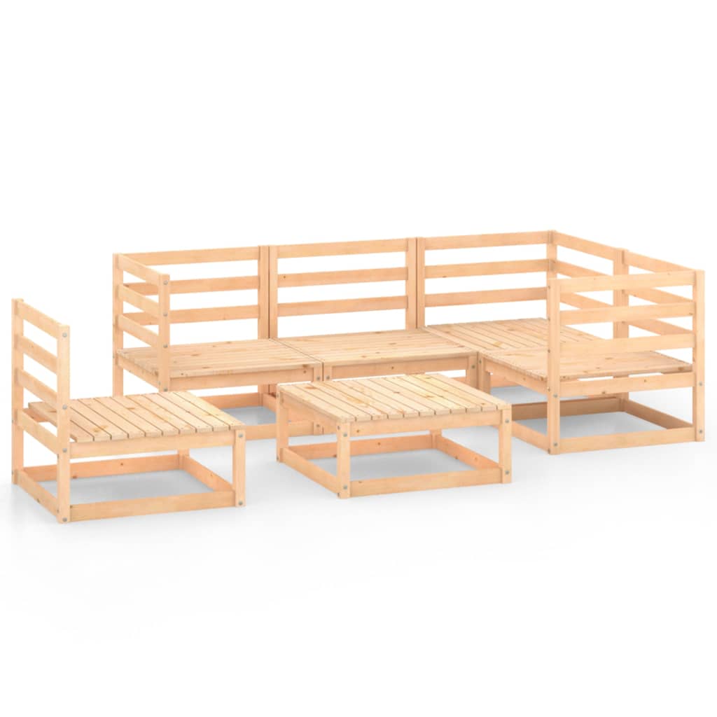 6-tlg. Garten-Lounge-Set Massivholz Kiefer