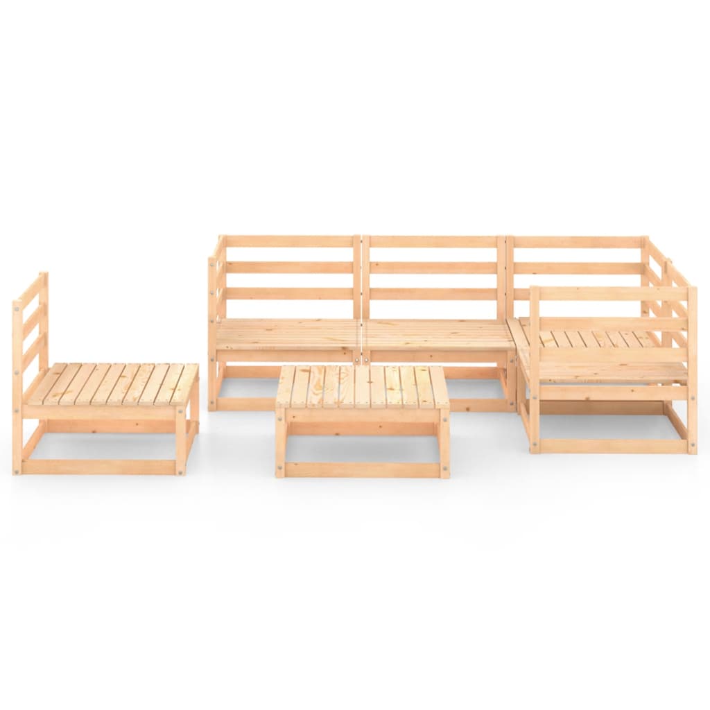 6-tlg. Garten-Lounge-Set Massivholz Kiefer