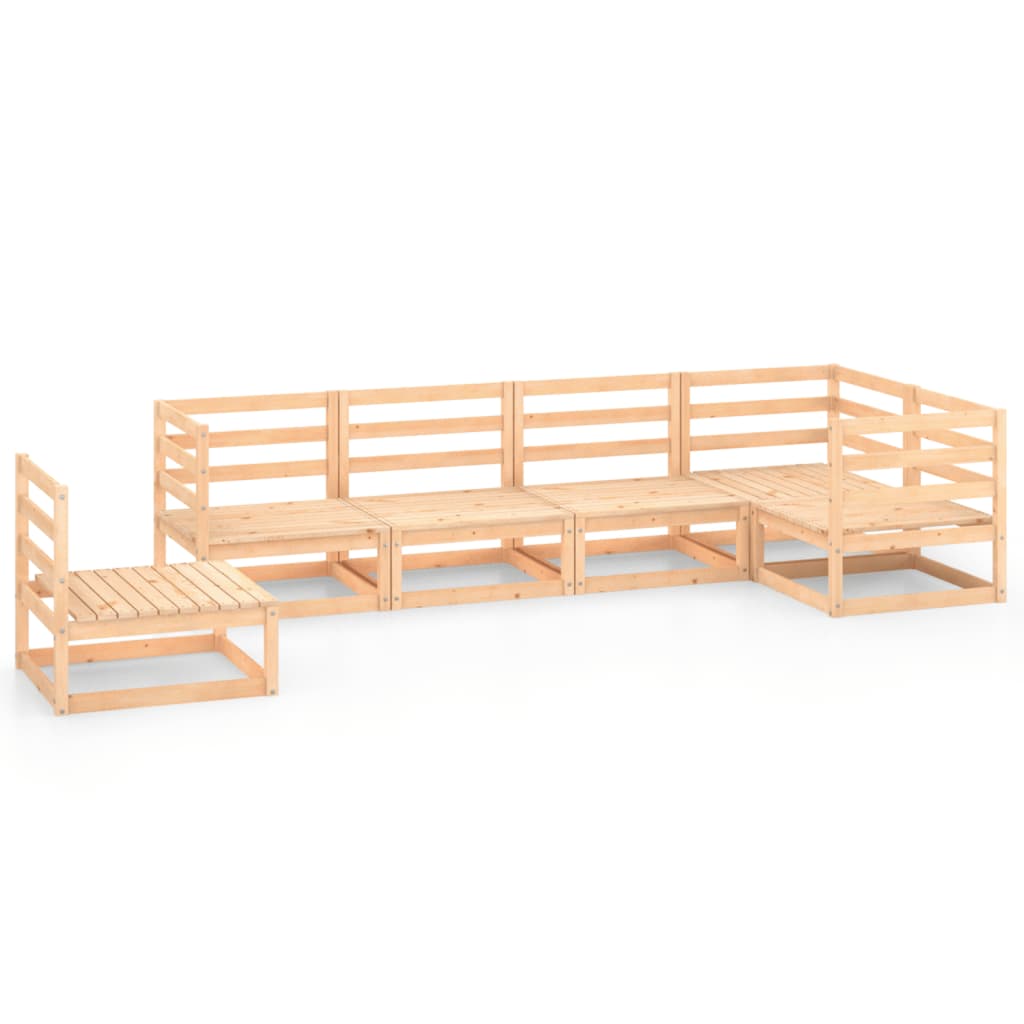 6-tlg. Garten-Lounge-Set Massivholz Kiefer