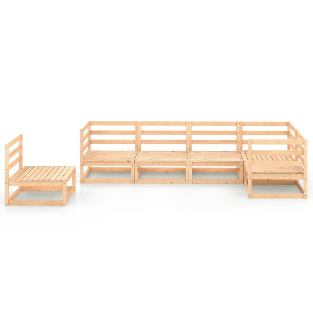 6-tlg. Garten-Lounge-Set Massivholz Kiefer