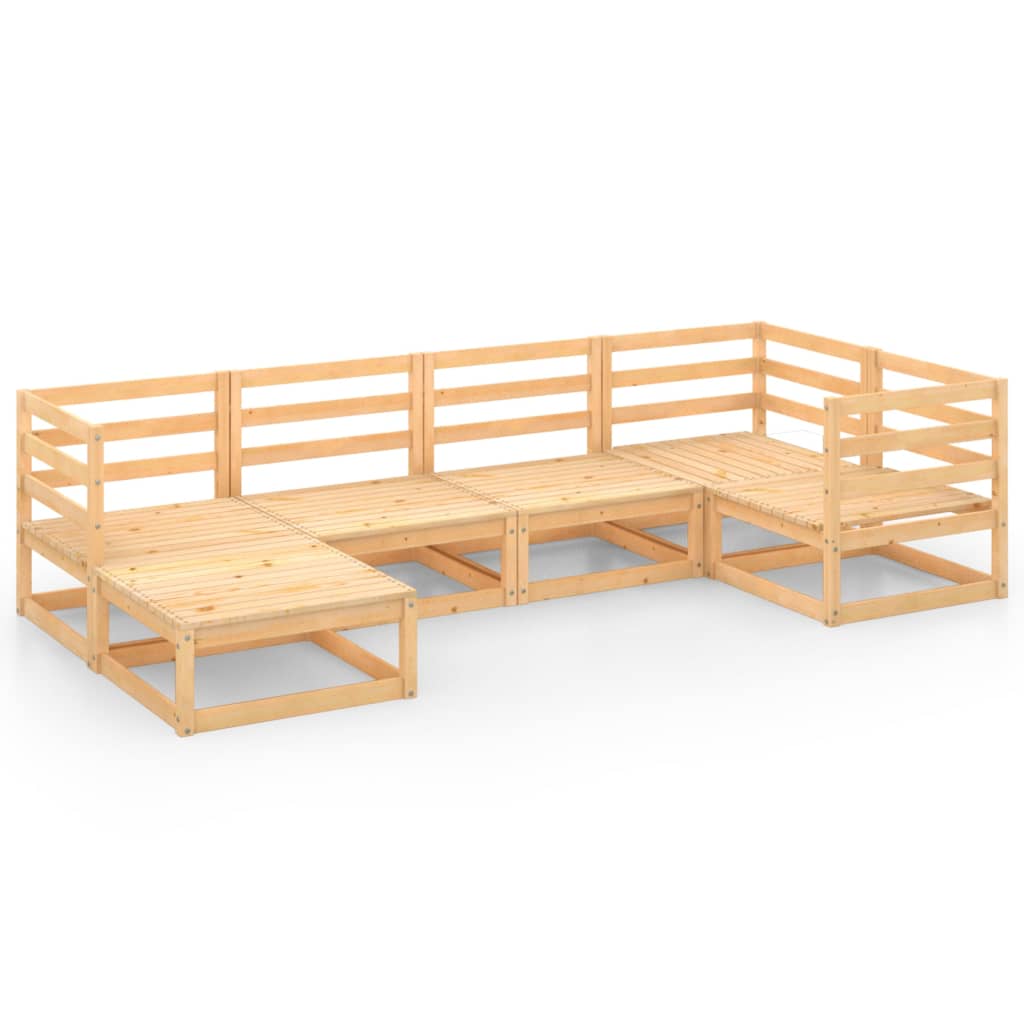6-tlg. Garten-Lounge-Set Massivholz Kiefer