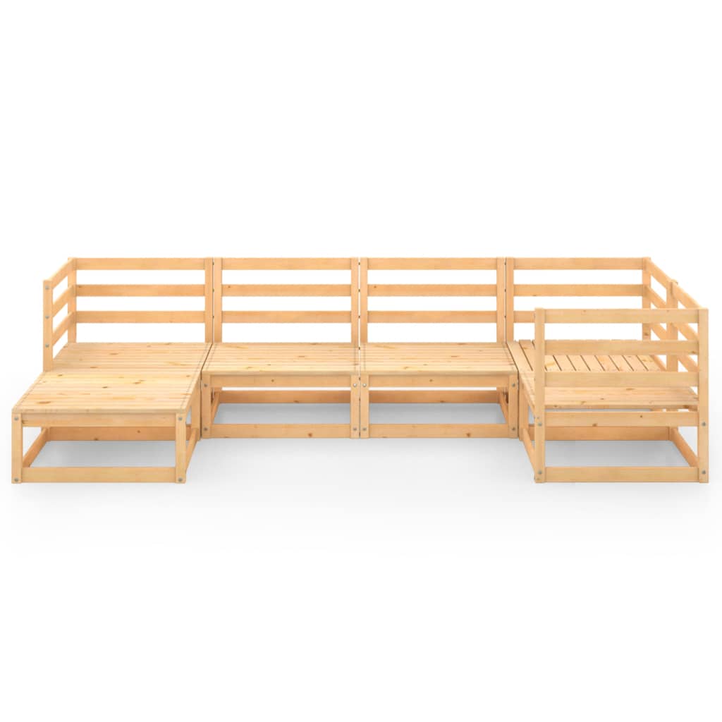 6-tlg. Garten-Lounge-Set Massivholz Kiefer