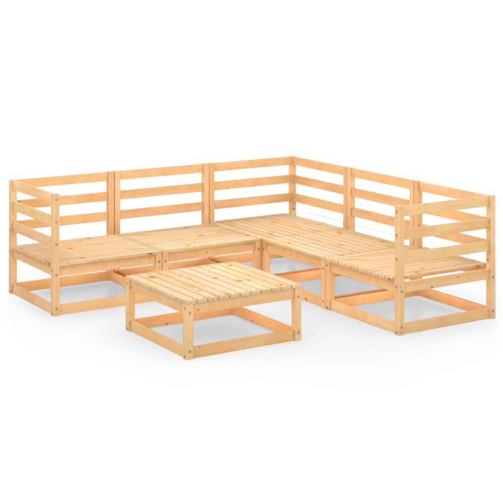 6-tlg. Garten-Lounge-Set Massivholz Kiefer