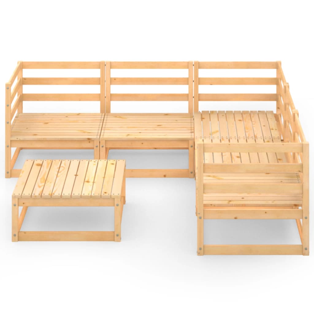 6-tlg. Garten-Lounge-Set Massivholz Kiefer