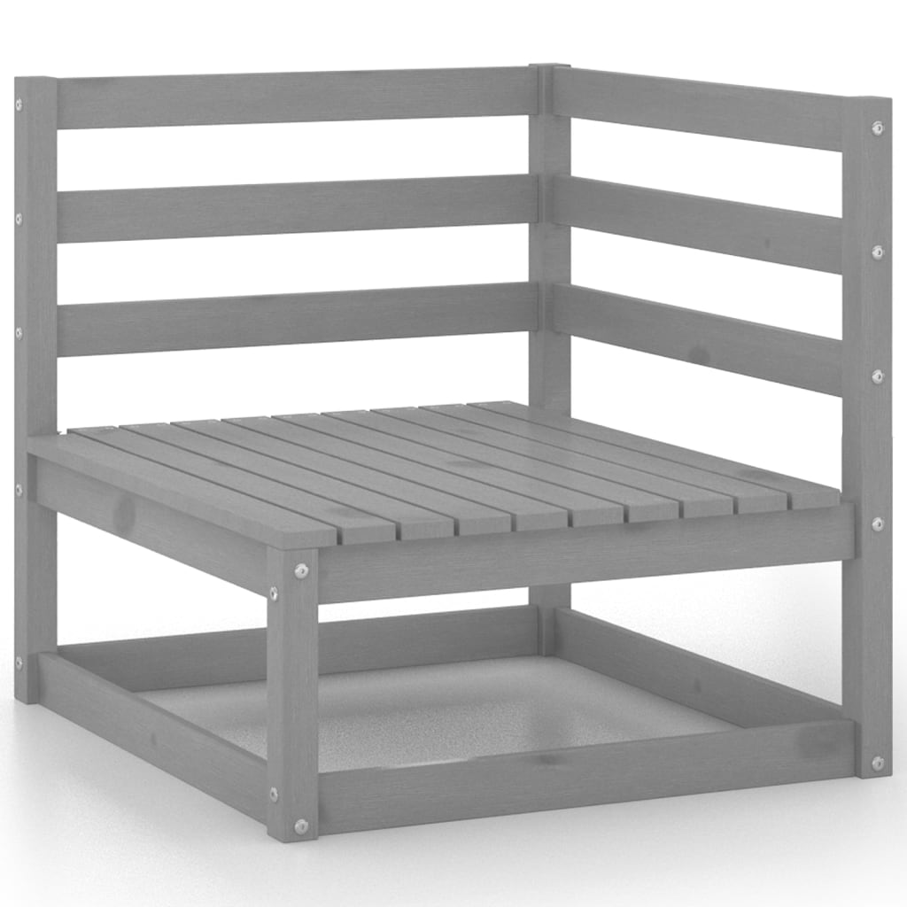 6-piece garden lounge set, grey pine solid wood