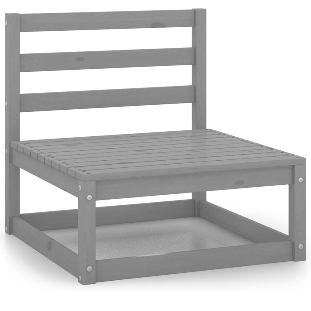 6-piece garden lounge set, grey pine solid wood