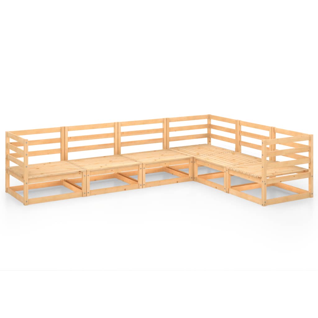 6-tlg. Garten-Lounge-Set Massivholz Kiefer