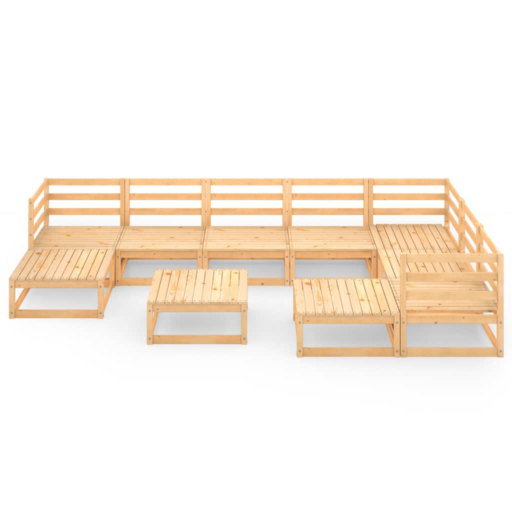10-tlg. Garten-Lounge-Set Massivholz Kiefer