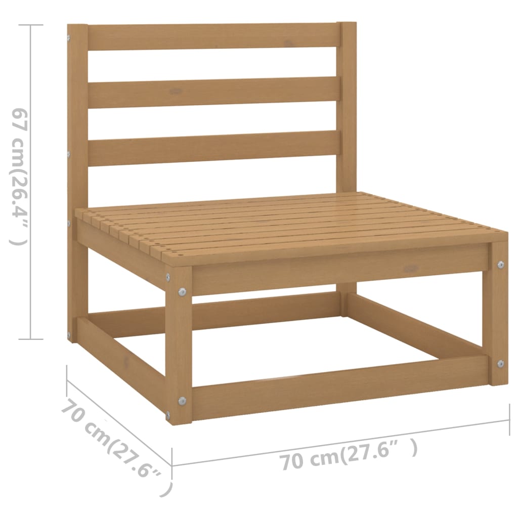10-piece garden lounge set, honey brown, solid pine wood