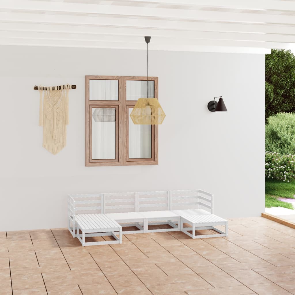 6-tlg. Garten-Lounge-Set Massivholz Kiefer