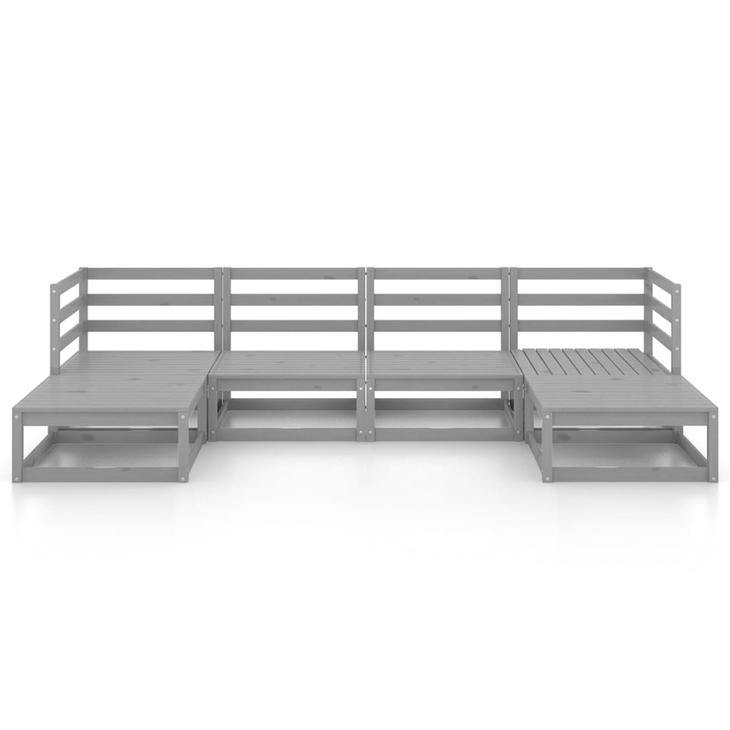 6-tlg. Garten-Lounge-Set Massivholz Kiefer