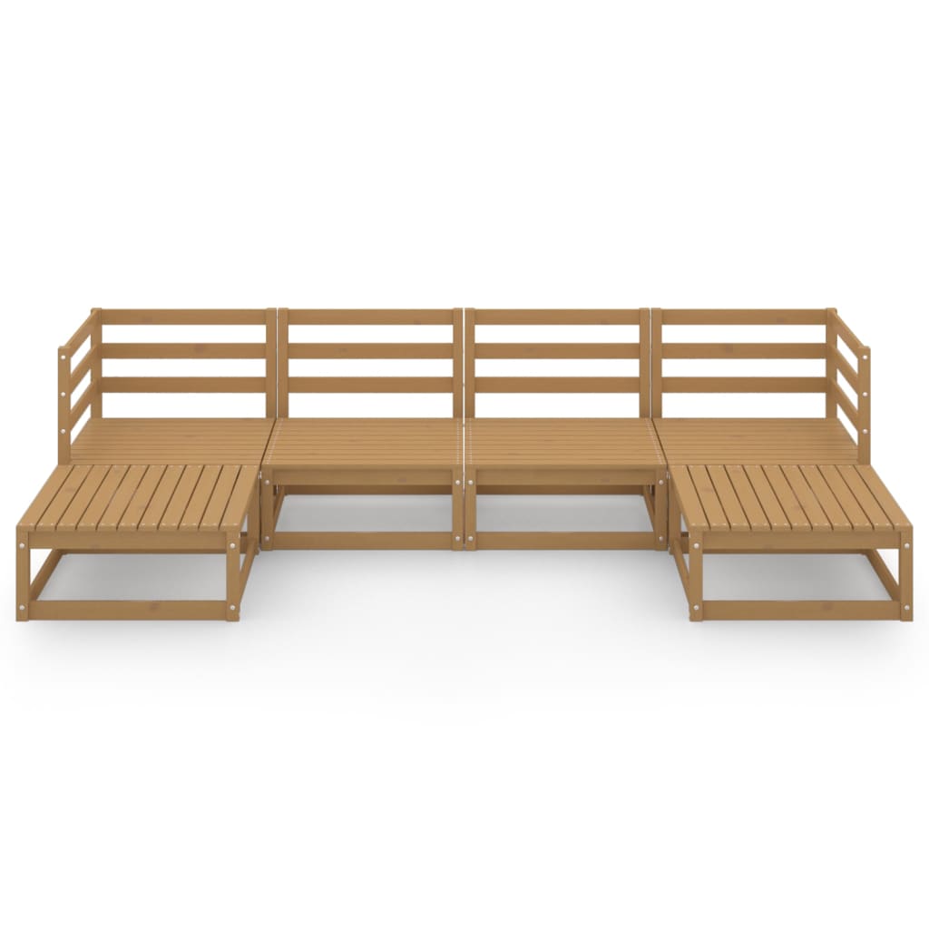 6-tlg. Garten-Lounge-Set Massivholz Kiefer