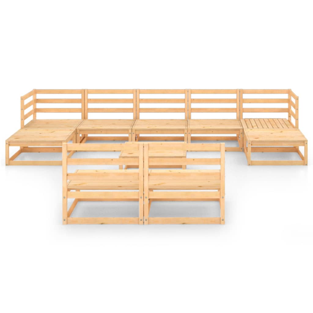 10-tlg. Garten-Lounge-Set Massivholz Kiefer