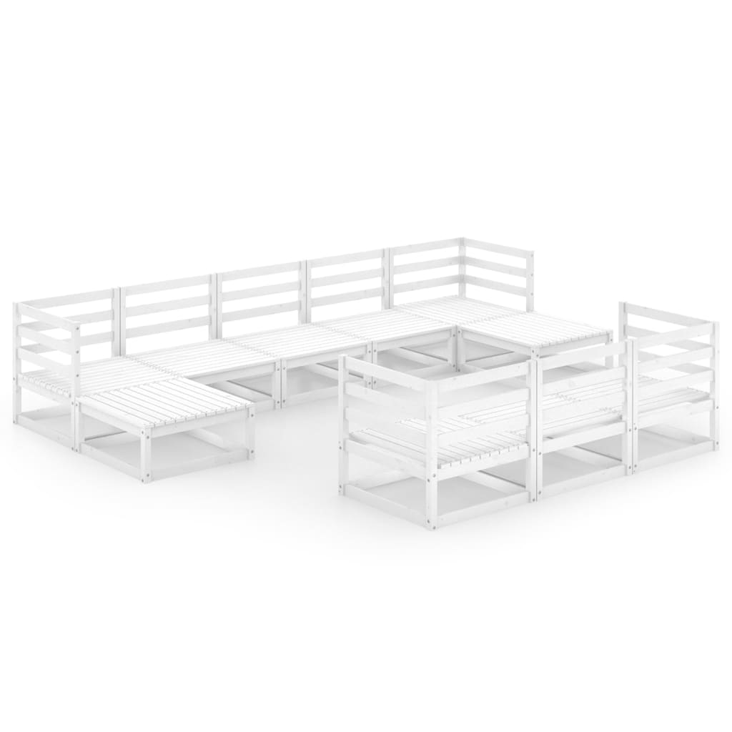 10-tlg. Garten-Lounge-Set Massivholz Kiefer