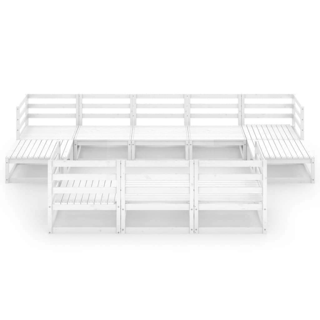 10-tlg. Garten-Lounge-Set Massivholz Kiefer