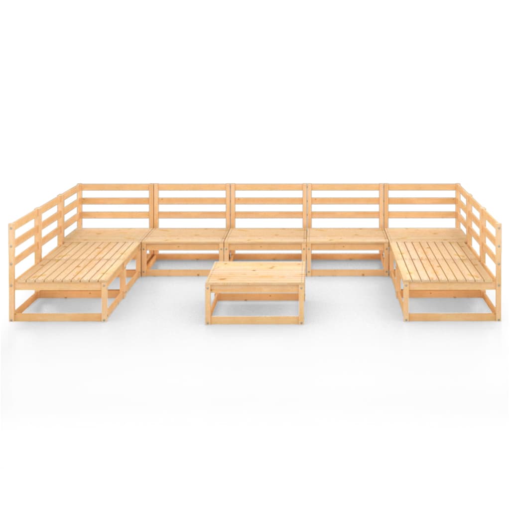 10-tlg. Garten-Lounge-Set Massivholz Kiefer