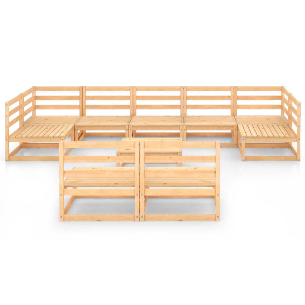 10-tlg. Garten-Lounge-Set Massivholz Kiefer