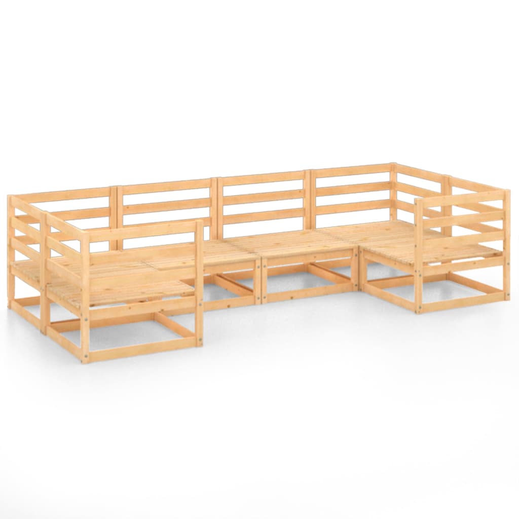 6-tlg. Garten-Lounge-Set Massivholz Kiefer