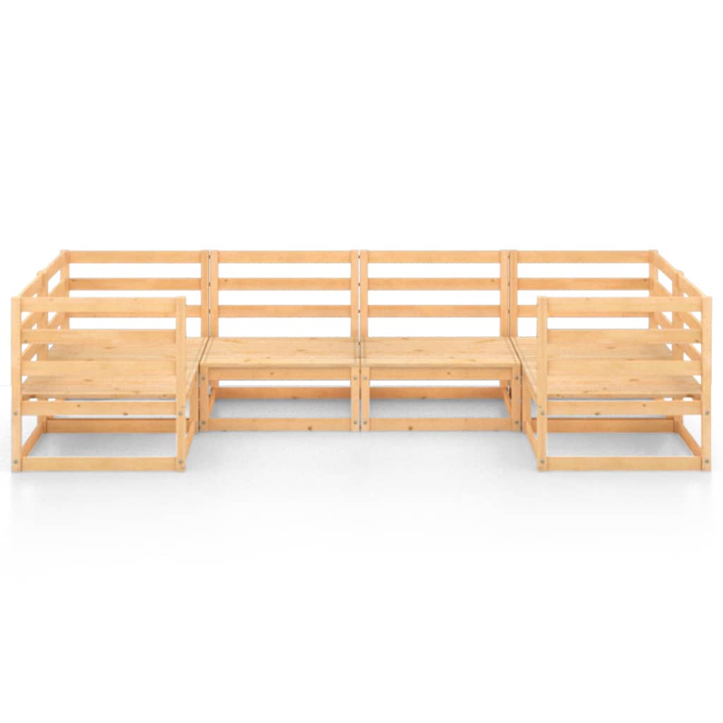 6-tlg. Garten-Lounge-Set Massivholz Kiefer
