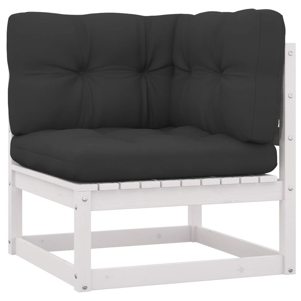 3-seater garden sofa with cushions made of solid pine wood