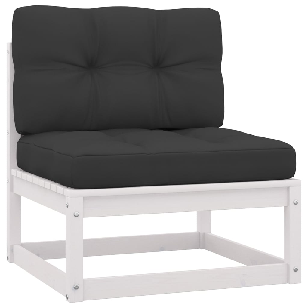 3-seater garden sofa with cushions made of solid pine wood