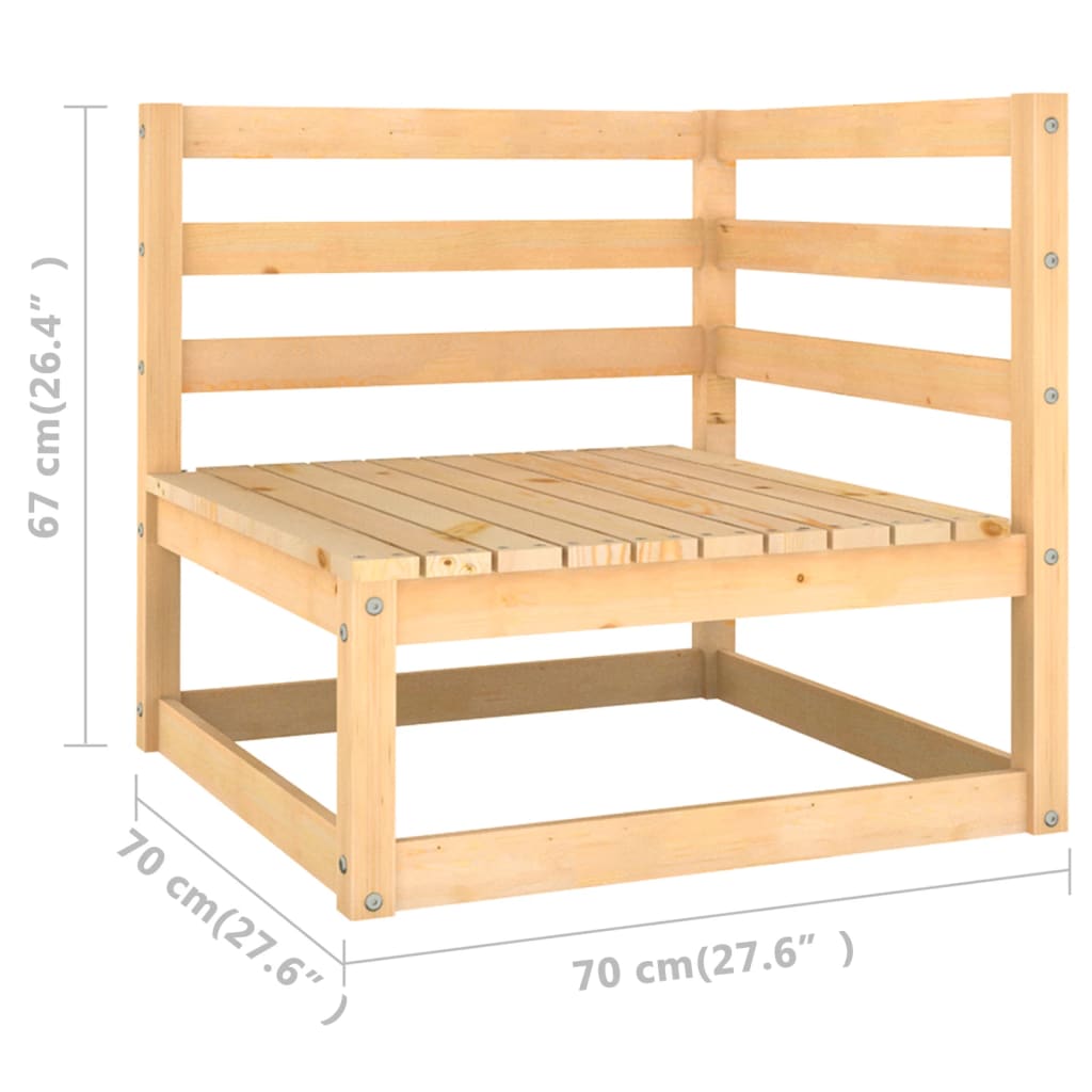 4-seater garden sofa with cushions made of solid pine wood