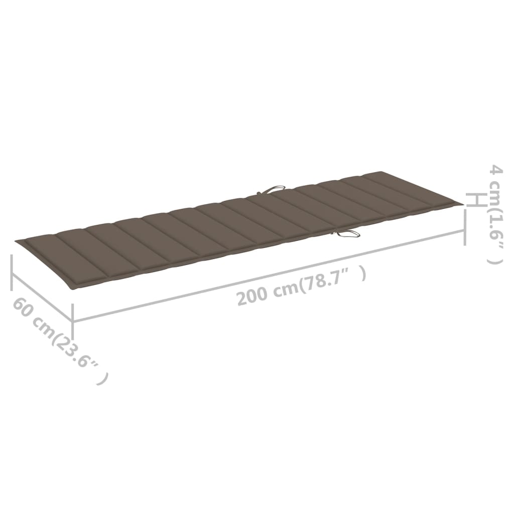 Sonnenliegen 2 Stk. mit Auflagen Massivholz Akazie