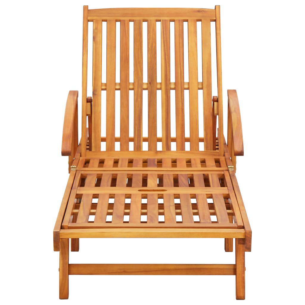 Sun loungers 2 pcs. with cushions solid wood acacia