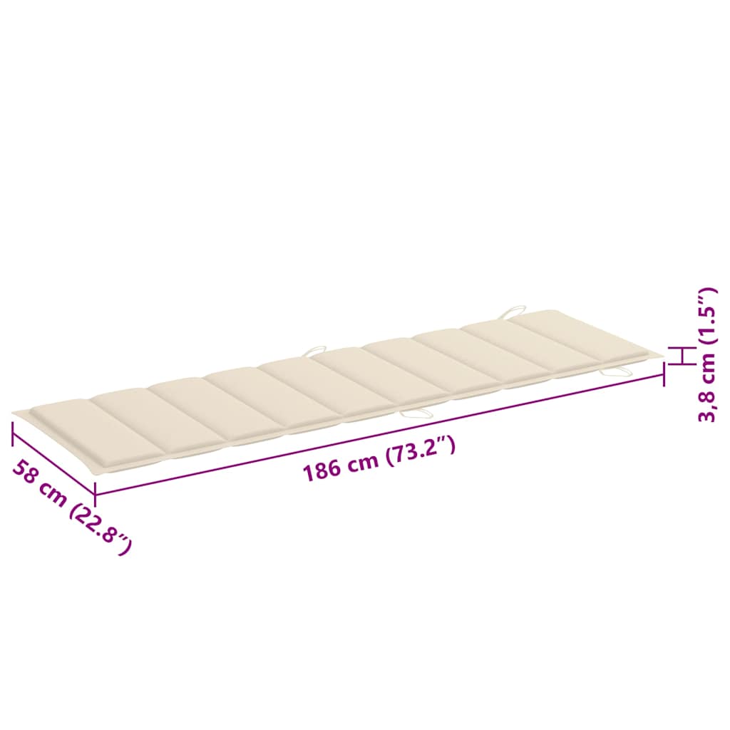Sonnenliegen 2 Stk. mit Auflagen Massivholz Akazie