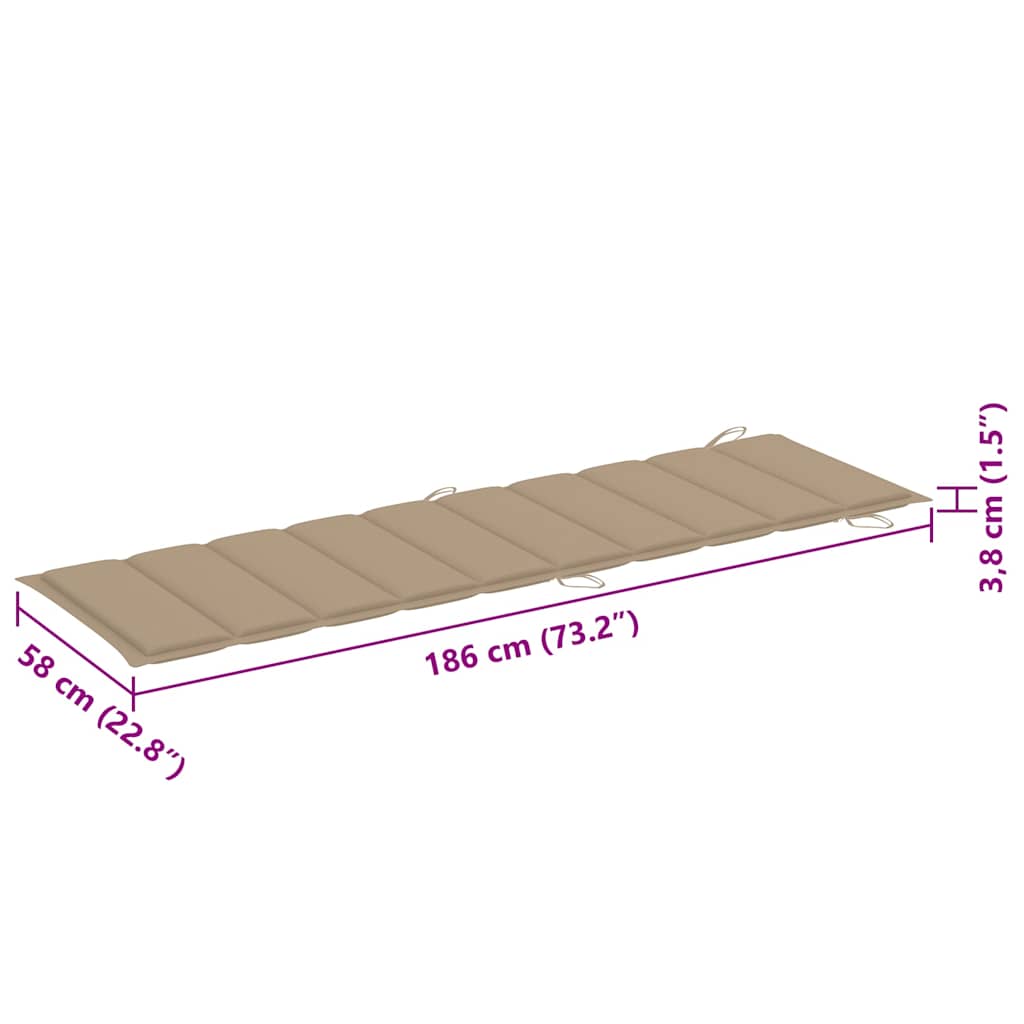 Sonnenliegen 2 Stk. mit Auflagen Massivholz Akazie
