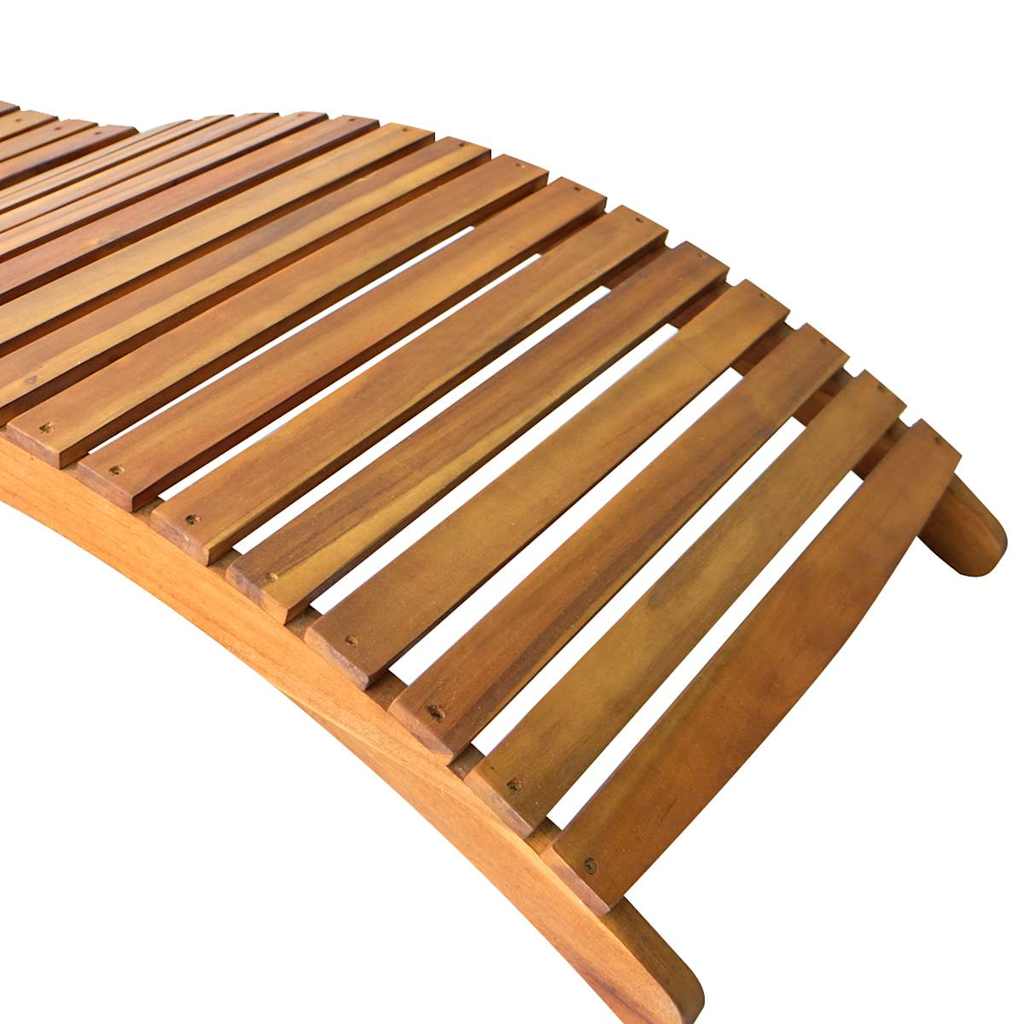 Chaises longues 2 pièces avec coussins en bois massif d'acacia