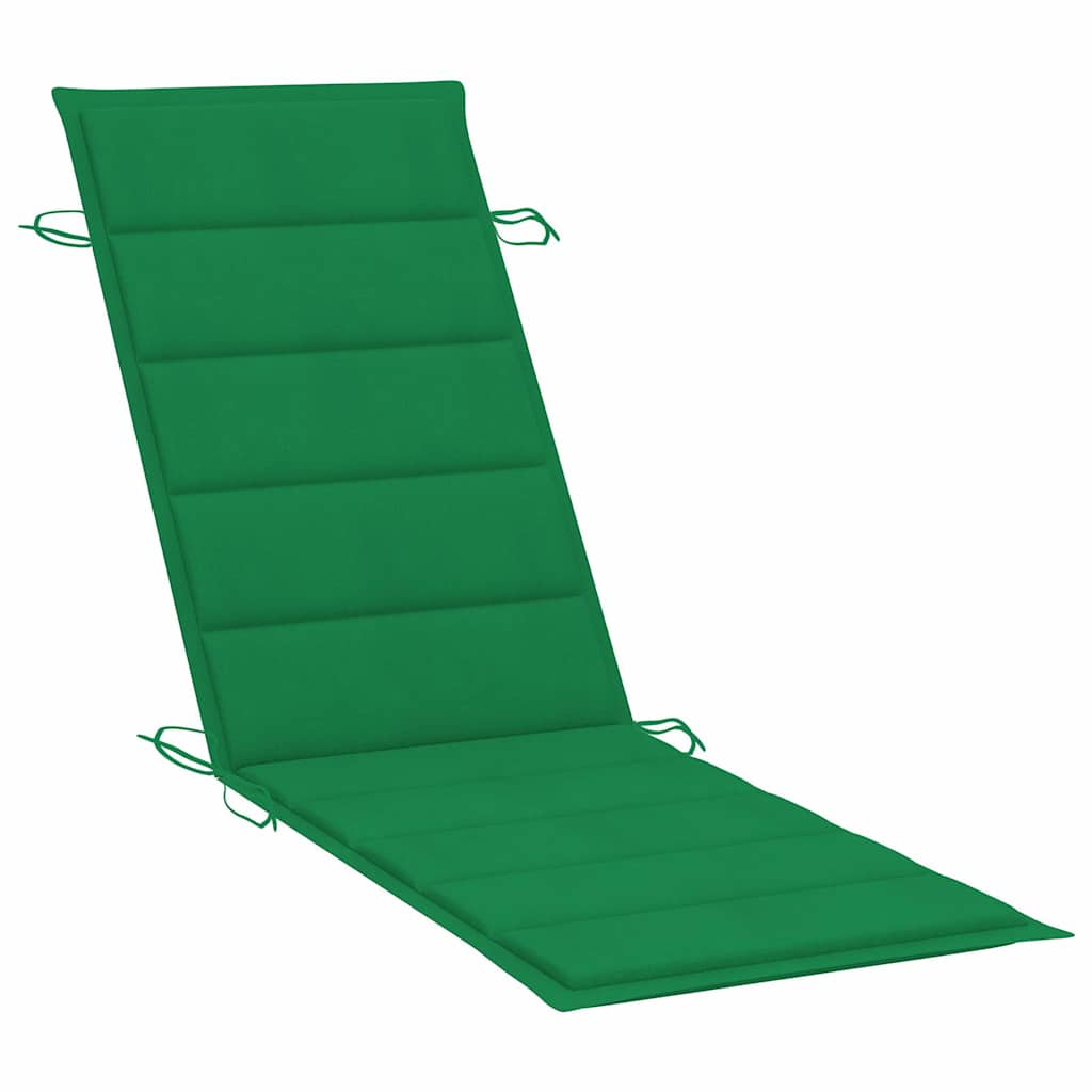 Chaises longues 2 pièces avec table et coussins en bois massif d'acacia