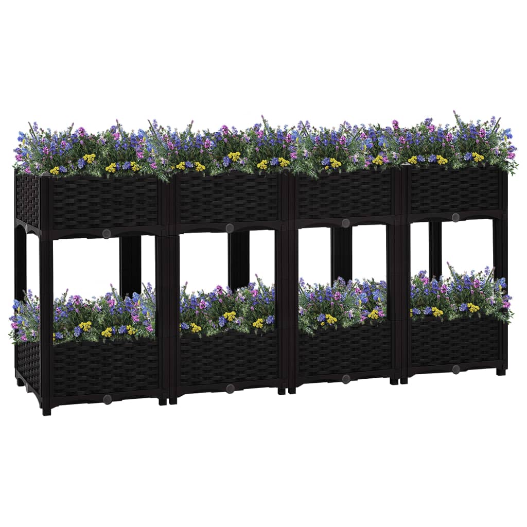 Jardinière surélevée 160x40x71 cm en polypropylène