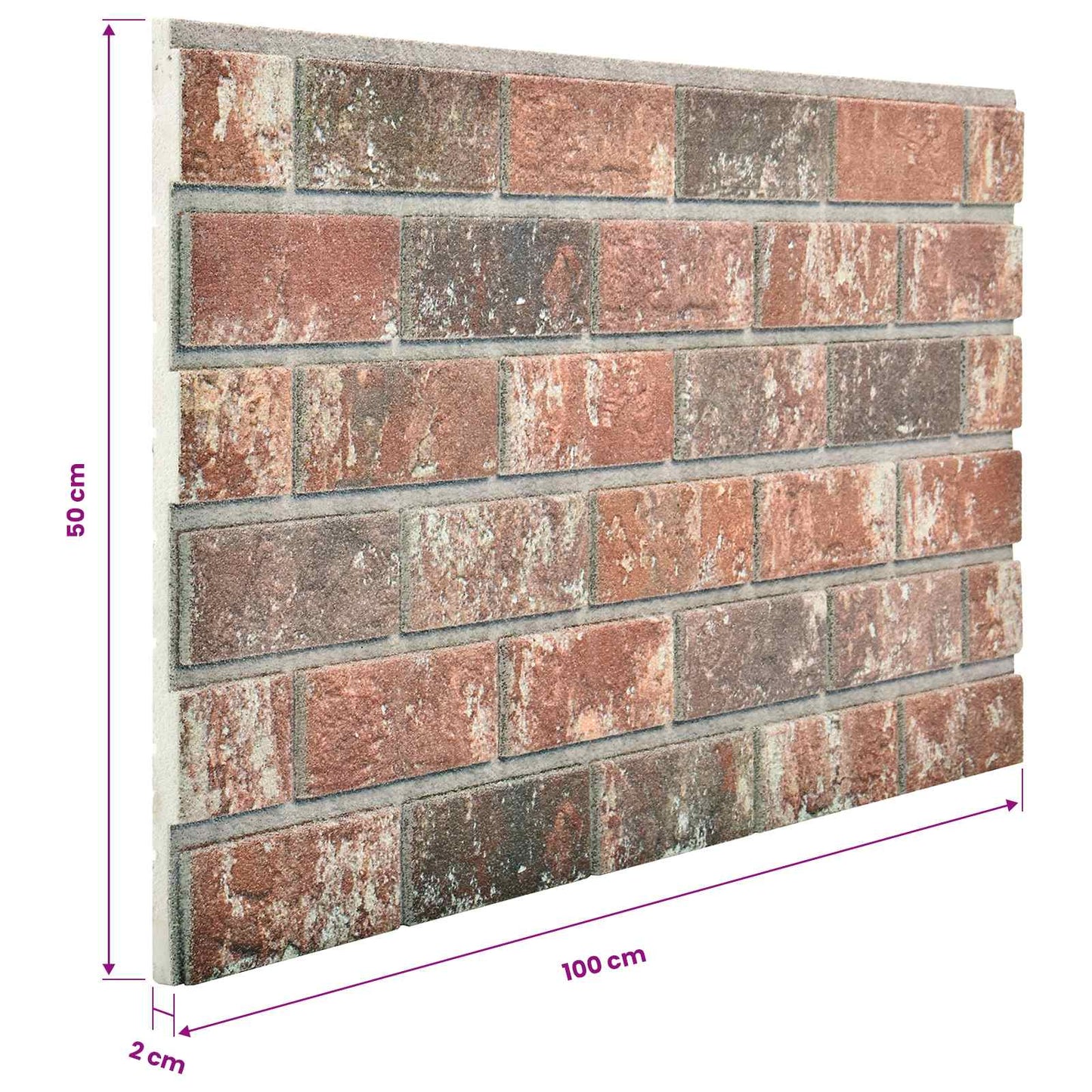 Wandpaneele 10 stk. 100 x 50 cm Dunkelbraun und Grau EPS-Schaum