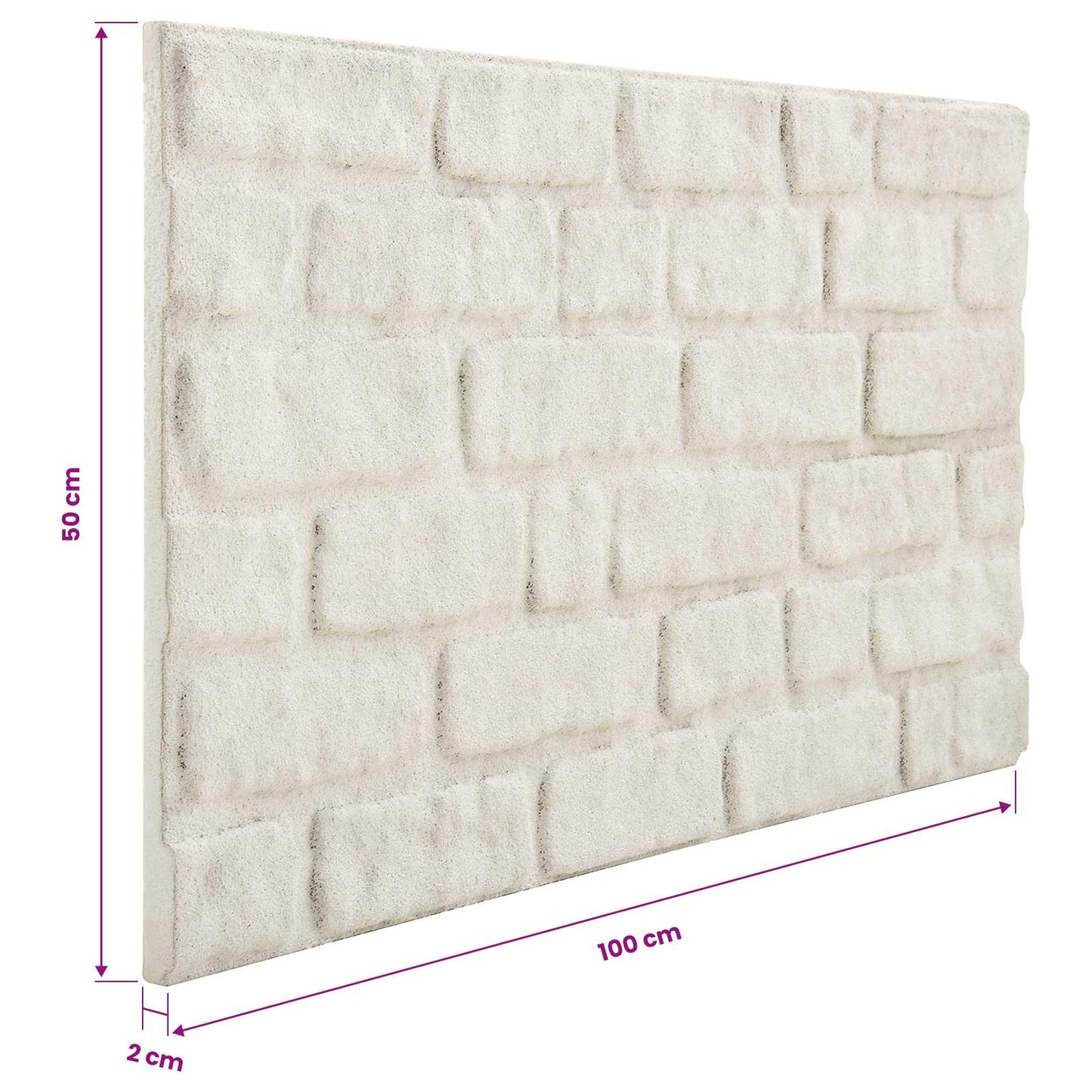 Wandpaneele 10 stk. 100 x 50 cm Weiß EPS-Schaum