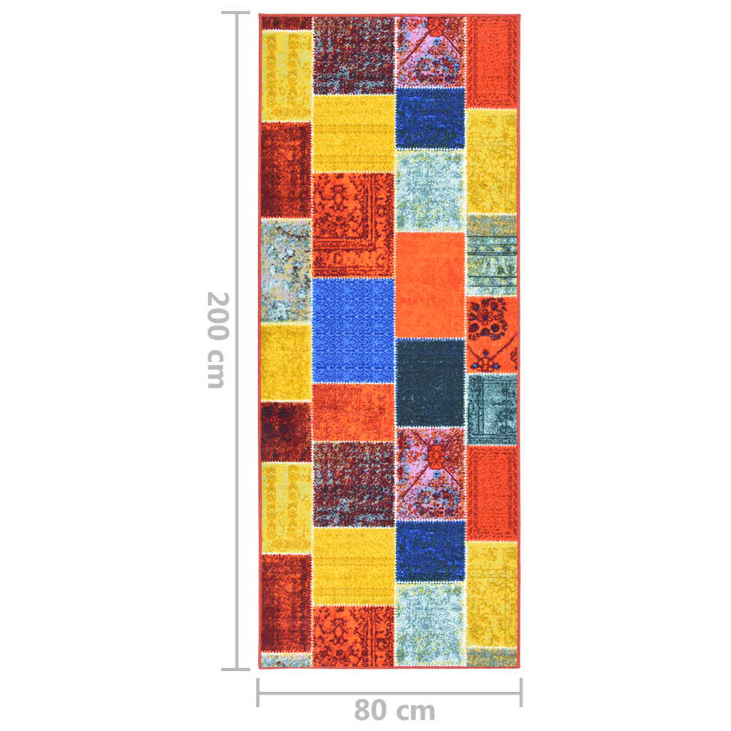 Teppichläufer Mehrfarbig 80x200 cm
