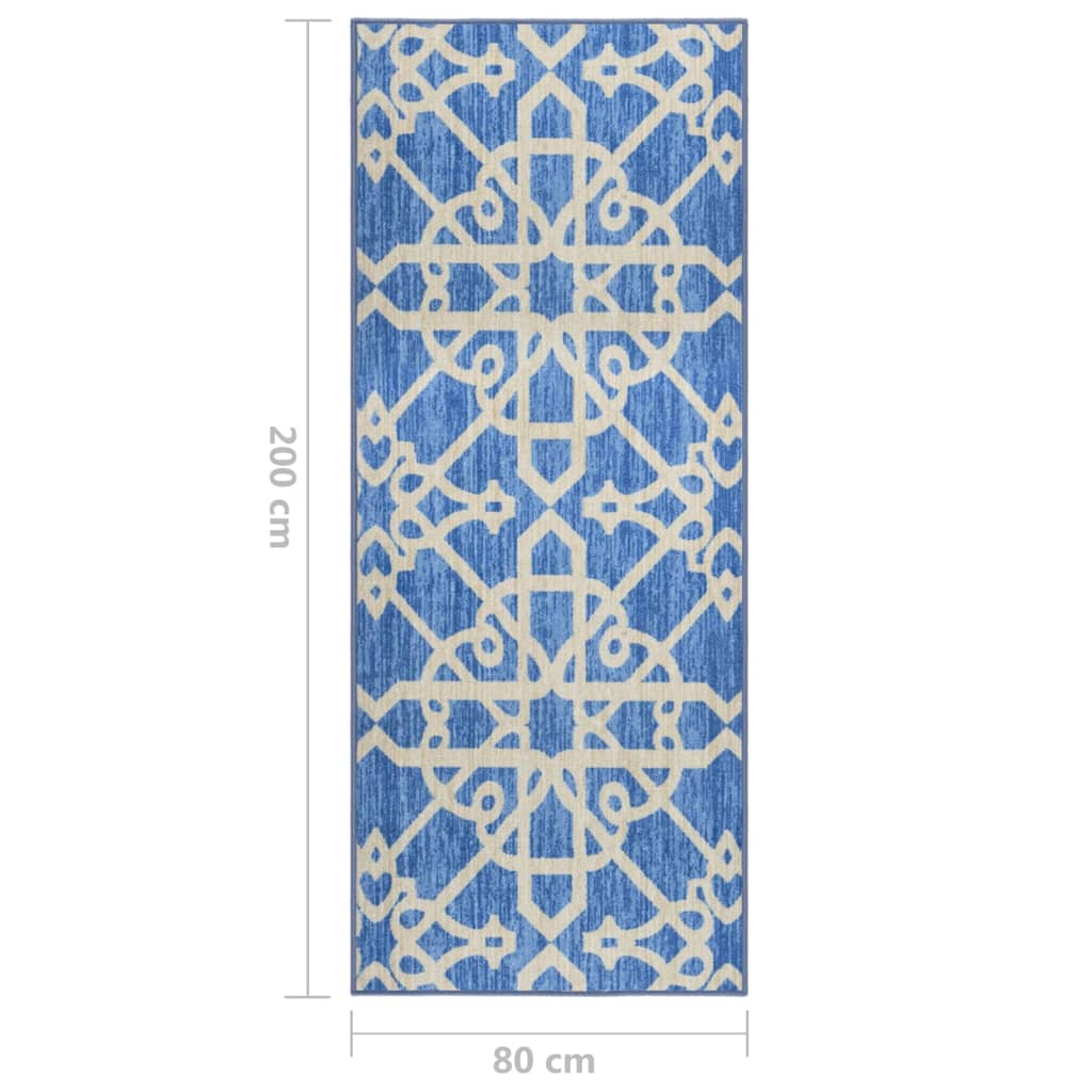 Teppichläufer Blau 80x200 cm