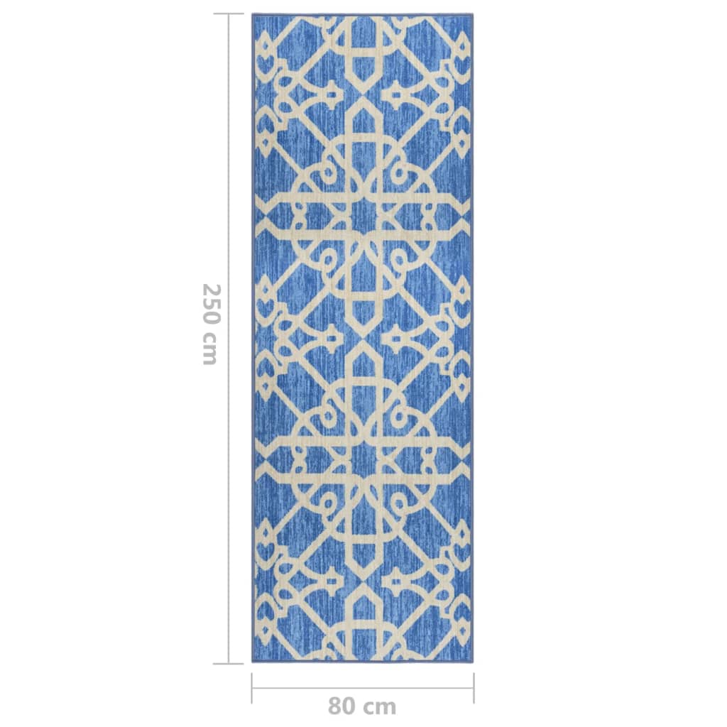 Teppichläufer Blau 80x250 cm